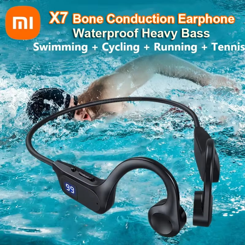 Xiaomi X7 Bone Conduction Wireless Earphone Sport Swimming Bluetooth Compatible Headphone Hand-Free with Mic for Running Earbuds